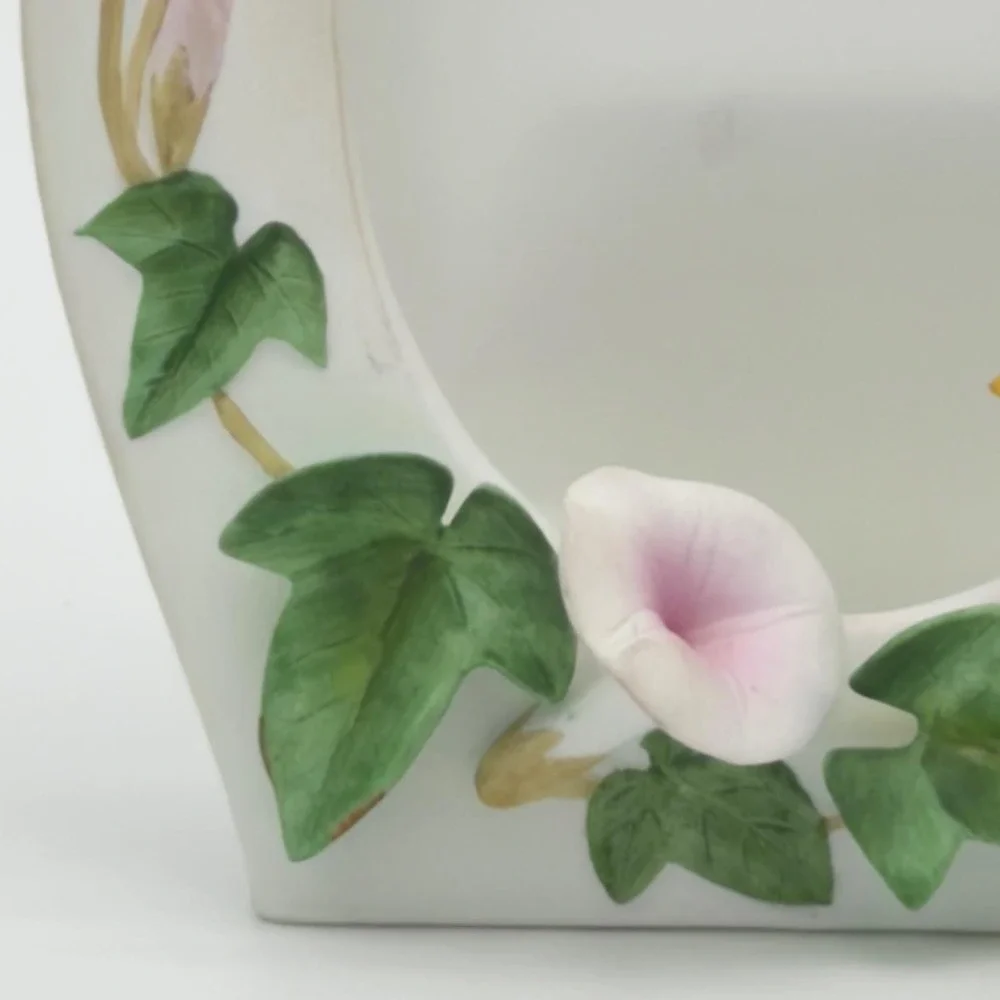 Vintage Otagiri Japan Bird Flower Porcelain Oval Picture Frame